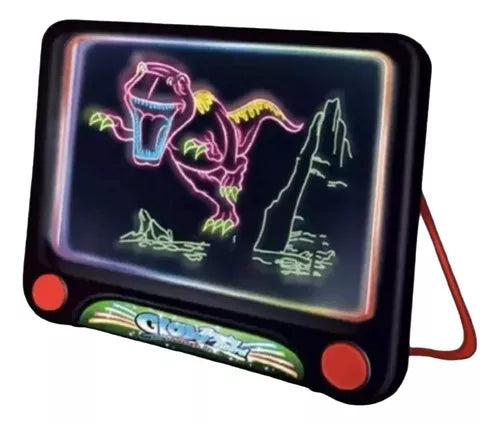 Pizarra 3d Led Luminosa Mágica Glow Para Niños Plumones Neón Color Negro