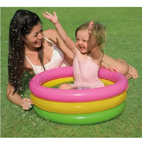 Piscina Para Bebes 3 Anillos Acolchada Redonda 147cmx33cm