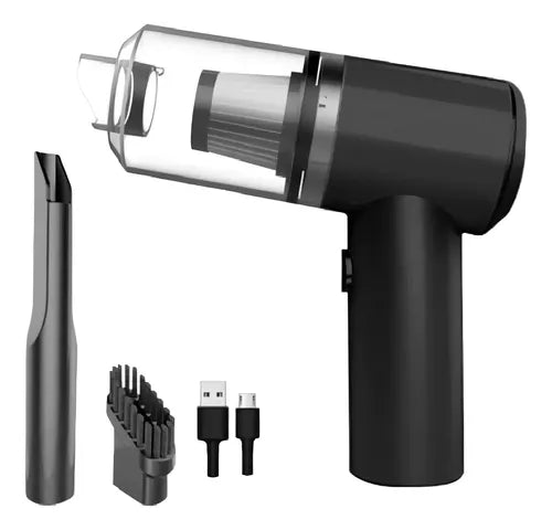 Aspiradora Portátil Para Auto Hogar Trabajo Usb 2 En 1 Color Negro
