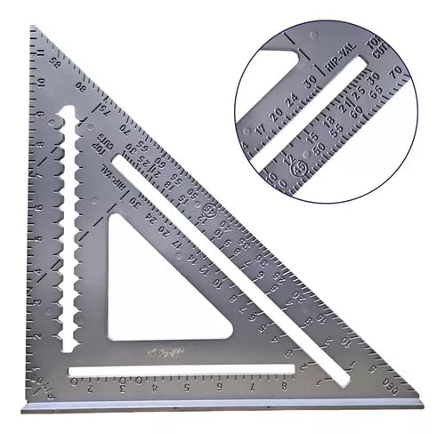 Regla Escuadra Triangular Metálica