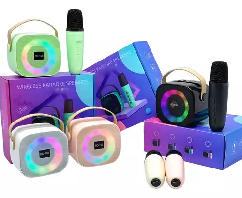 Mini Altavoz Karaoke Bd108 Bluetooth Luces Led V5.3