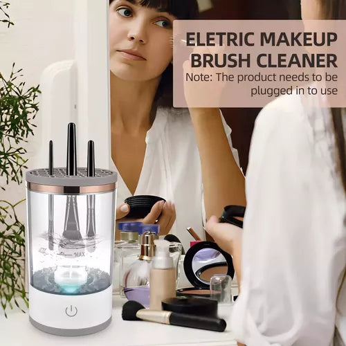 Maquina Limpiadora De Brochas Automática Maquillaje Portati Color Transparente