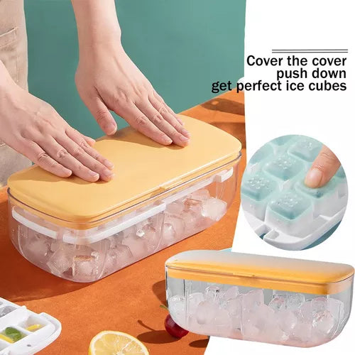 Bandeja De Hielo Cubetera Con Almacenamiento 2 Niveles