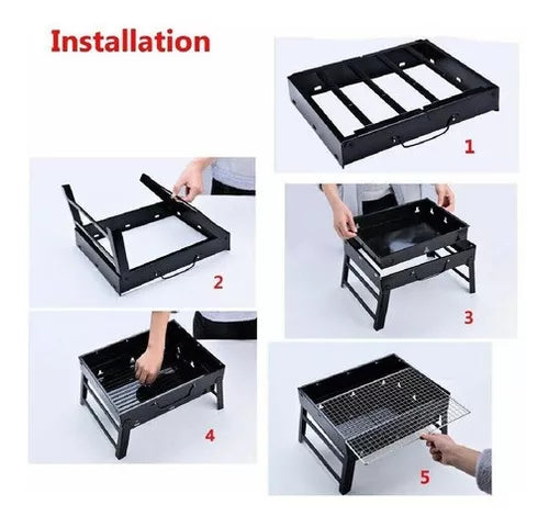 Mini Parrillera Plegable De Carbon Portatil Parrillera