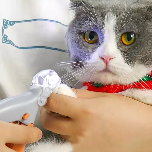 Alicates cortaúñas para mascotas con LED de acero inoxidable para perros y gatos