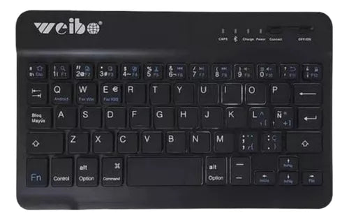 Teclado Mini Slim Inalámbrico Bluetooth Keyboard Wb-3000 Color Negro