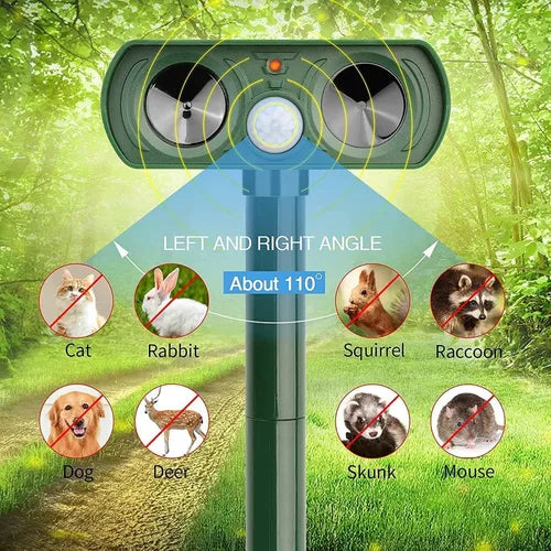 Repelente De Animales Solar Ahuyentador Jardín Ultrasónico Color Verde Oscuro