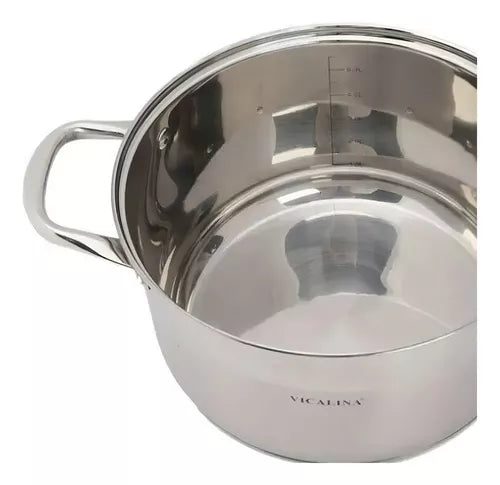 Olla Cacerola De Acero Con Tapa Vicalina Vl-7013 3,6lts
