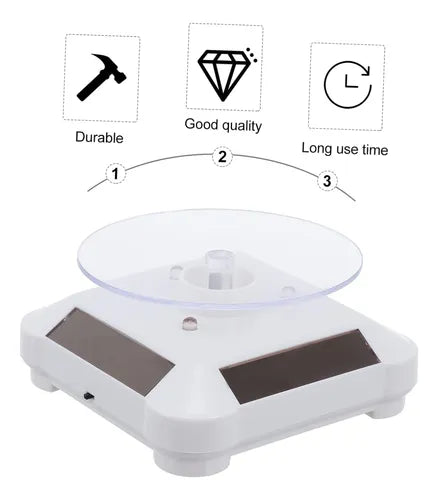 Exhibidor Mostrador De Joyas Giratorio 360° Panel Solar