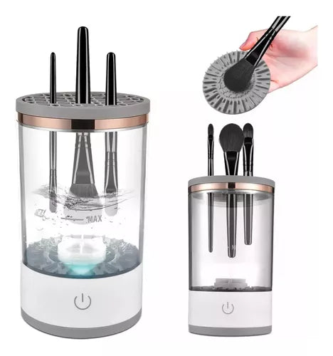 Maquina Limpiadora De Brochas Automática Maquillaje Portati Color Transparente