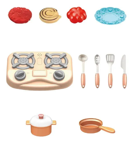 Cocina Juguete Con Luz Sonido Agua Vapor Accesorios 75cm