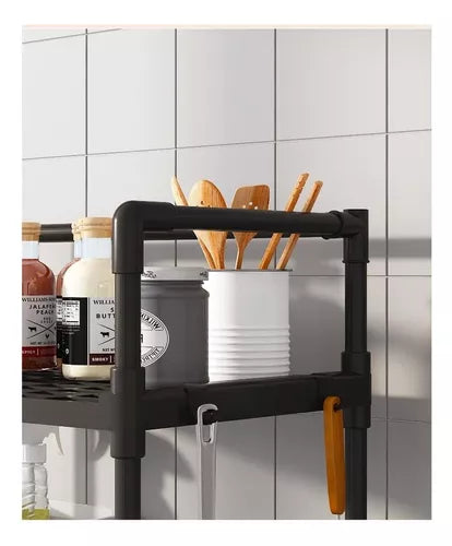 Estante Organizador De Baño Cocina Sala Multifuncional Color Negro