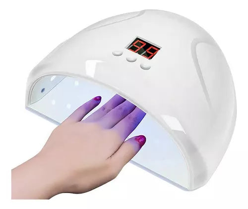 Kit De Lámpara Uv Led Y Mini Torno De Manicure Beauty 2 En 1 Color Blanco