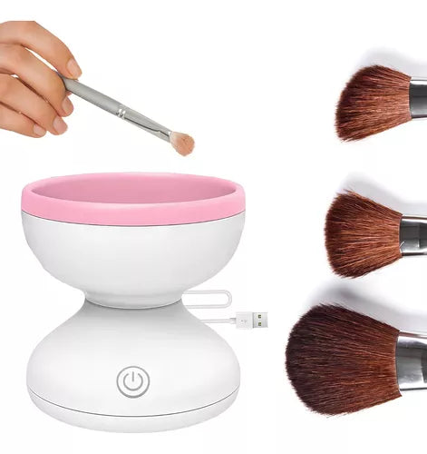 Limpiador De Brochas De Maquillaje Eléctrico Cepillo Brochas Color Blanco
