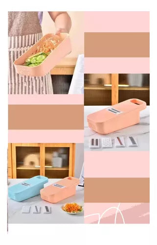 Rallador Cortador Manual 5en1 Verduras Frutas Multifuncional