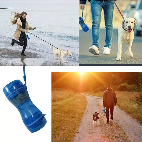 Botella De Agua Y Comida 2 En 1 Para Mascotas Portátil