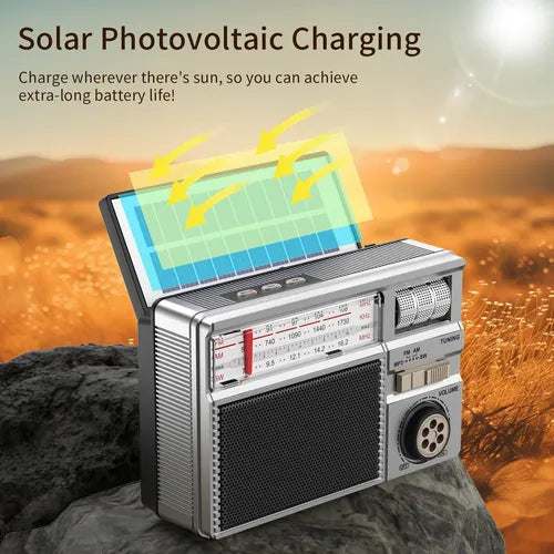 Radio Retro Solar Usb Bluetooth Portátil Vintage Mk-391s