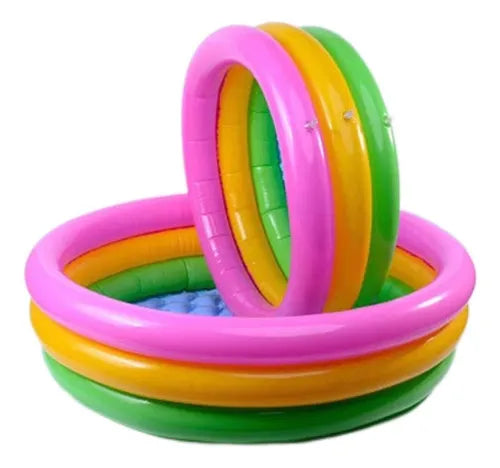 Piscina Para Bebes Redonda 3 Anillos Acolchada 168cmx40cm