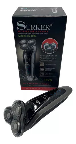 Afeitadora Recargable Eléctrica Portátil Ipx6 Surker Sk-3007 Color Negro