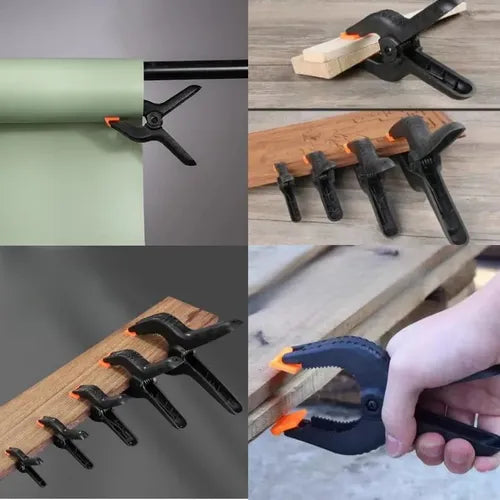 Set 4 Pinzas De Resorte Herramienta Carpintería Plástica 4in