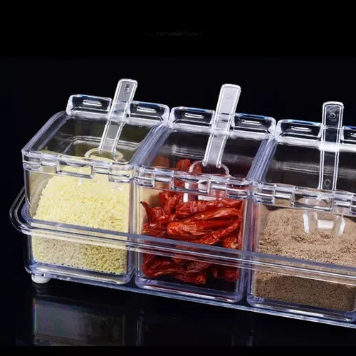 Caja Para Condimentos Cocina Acrílica Para Especias Color Transparente