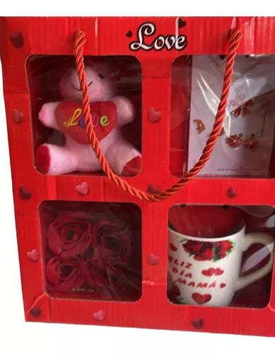 Set Taza+peluche+rosas+accesorios Regalo San Valentín Madre