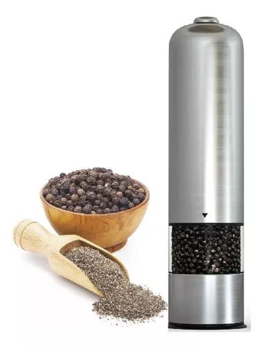 Molinillo eléctrico de acero inoxidable para sal, pimienta y condimentos de grano grueso