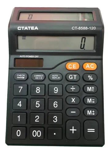 Calculadora 2 Pantallas 12 Dígitos Visor Solar Ct-8588-120