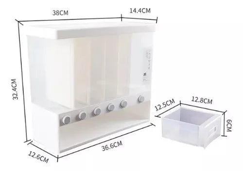Dispensador Cereal Granos Frutos Secos Arroz Compartimientos