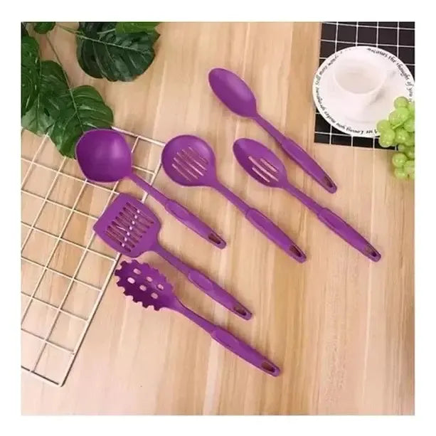 Juego De Ollas Antiadherentes Mas Utensilios 14 Pcs Morado