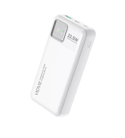 Cargador Batería Externa Vidvie Ultra Rápida Digital 20000mh Color Blanco