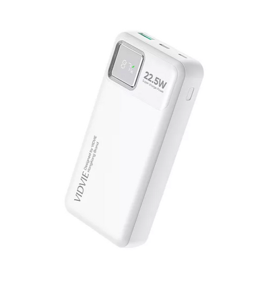 Cargador Batería Externa Vidvie Ultra Rápida Digital 20000mh Color Blanco
