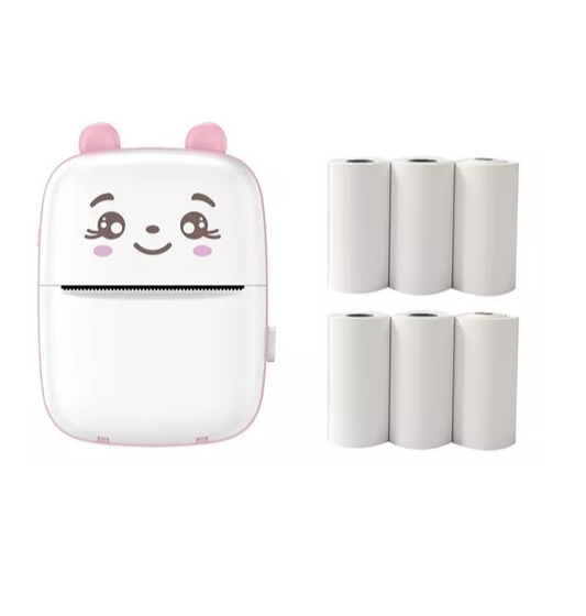 Mini Impresora Térmica Portátil Gatita Bluetooth + 1 Rollo Color Rosa