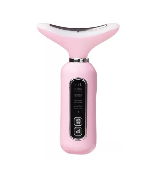 Aparato Rejuvenecedor Facial Y De Cuello Masajes Vibración Color Rosa claro