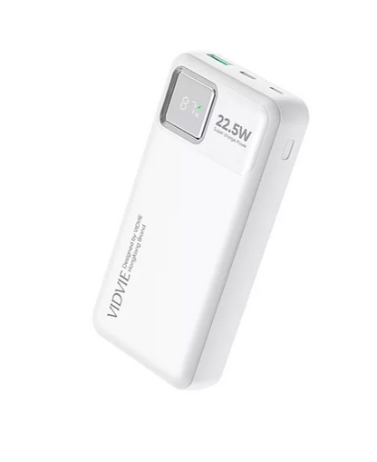 Cargador Batería Externa Vidvie Ultra Rápida Digital 20000mh Color Blanco