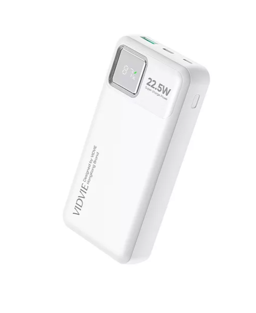 Cargador Batería Externa Vidvie Ultra Rápida Digital 20000mh Color Blanco