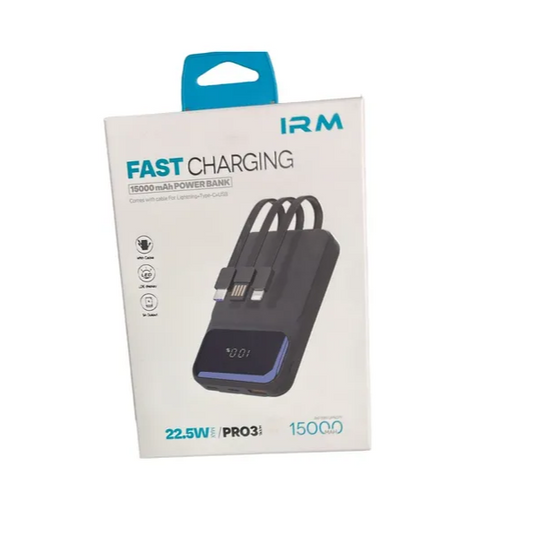 Power Bank 15000mah 22,5w Pro3 Cables Type C+lightning+usb Color Negro