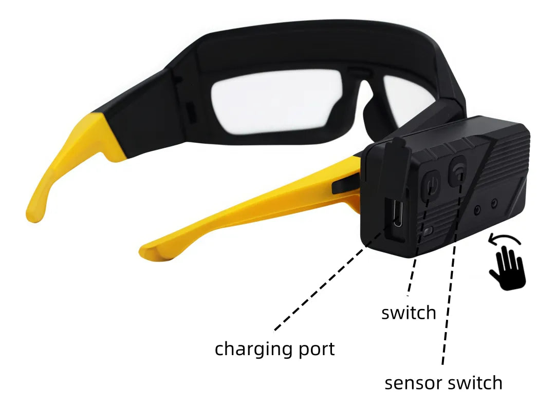Gafas De Seguridad Con Linterna Led Frontal 2 Niveles De Luz