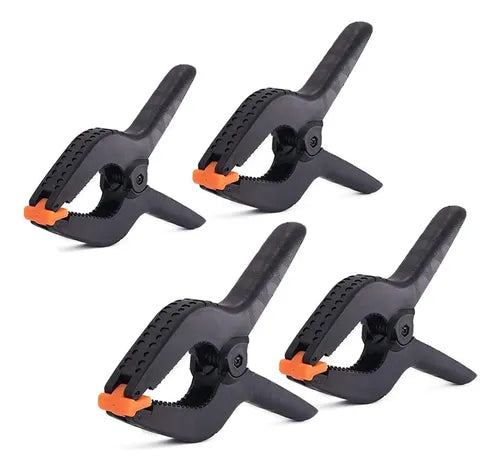 Set 4 Pinzas De Resorte Herramienta Carpintería Plástica 4in