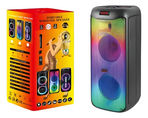 Altavoz Doble Bluetooth Recargable Fiesta Karaoke 8 Pulgadas