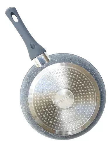 Sartén Redondo Recubierto De Granito Gris 26cm Momcoc