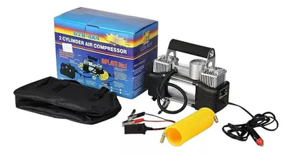 Compresor De Aire Inflador 2 Cilindros Auto Bicicleta Camión