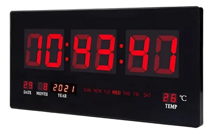 Reloj Digital Led Pared Alarma Calendario Temperatura