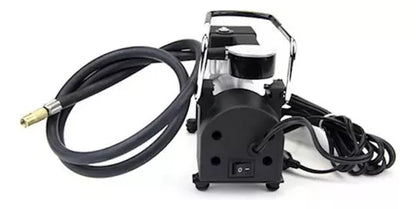 Compresor Aire Metalico Vehiculo 12v Auto Moto Color Plateado