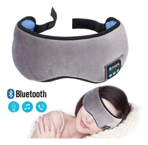 Máscara para dormir Eye Cap con auriculares Bluetooth 5.0, color gris claro