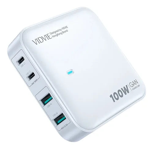 Cargador Carga Super Rápida 100w Vidvie Multifunción 4 En 1 Color Blanco