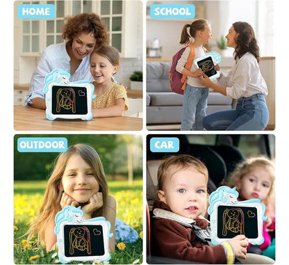 Tablet Pizarra Infantil Mágica Lcd 10 Pulgadas Unicornio Color Rosa