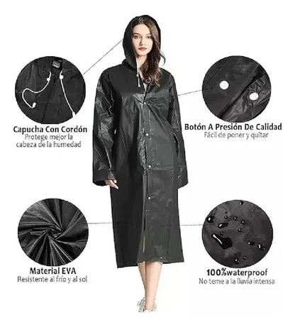Cubre Zapatos Antideslizante+poncho Impermeable Con Capucha
