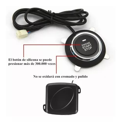 Boton Encendido Arranque Antirrobo Start Stop Para Autos