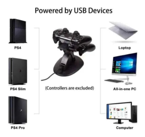 Cargador Ps4 Doble Base Control Ps4 Dualshock